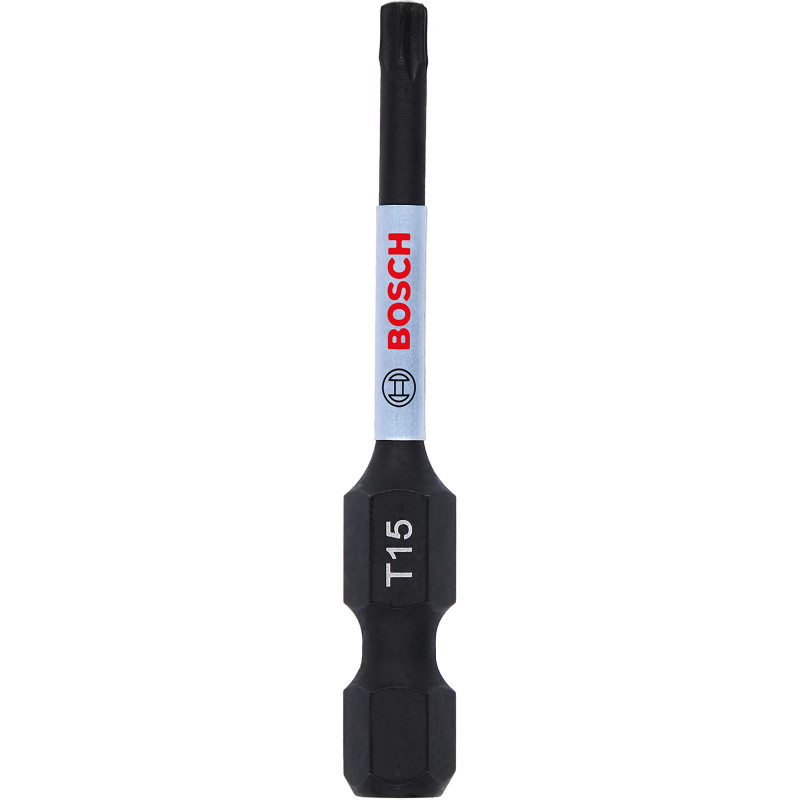 Bosch Accessories Impact Control Embout de vissage T15 (50 mm, tige hexagonale, Pick and Click, accessoires visseuse à percussio