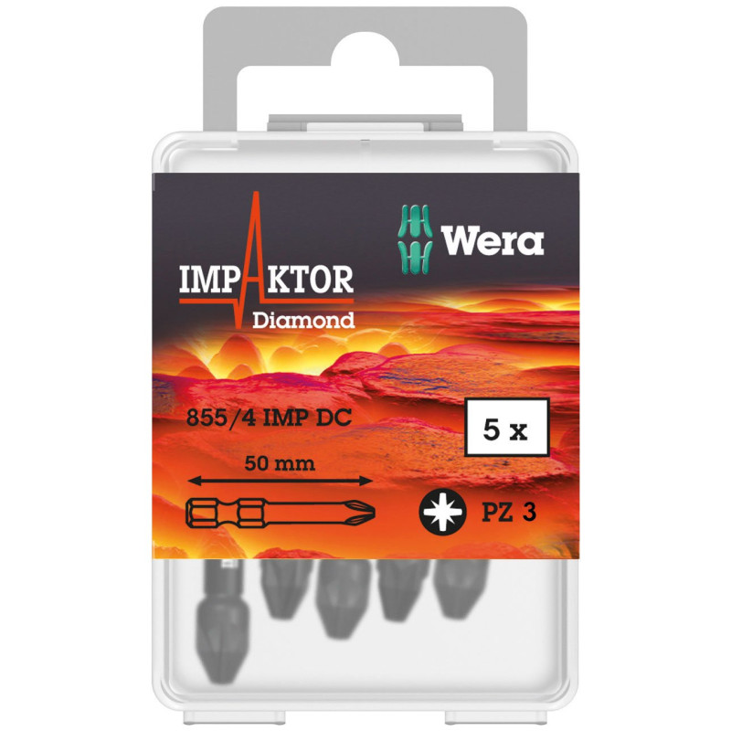 855/4 IMP DC Impaktor DIY Bits-5 x 855/4 IMP DC PZ 3x50