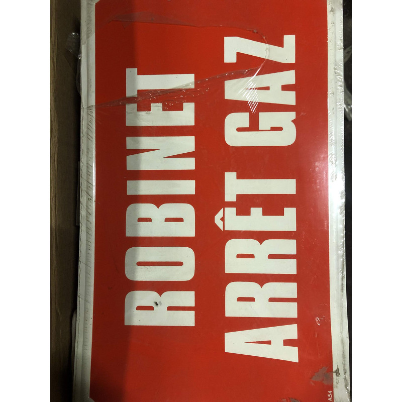 PANCARTE ALU « ROBINET ARRET GAZ »
