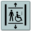 Plaquette Ascenseur accessible aux handicapés - Plexiglas argent 90x90mm - 4330693
