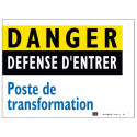 Plaque Alumétal de Signalisation Danger Defense d'Entrer 200 X 150 Mm