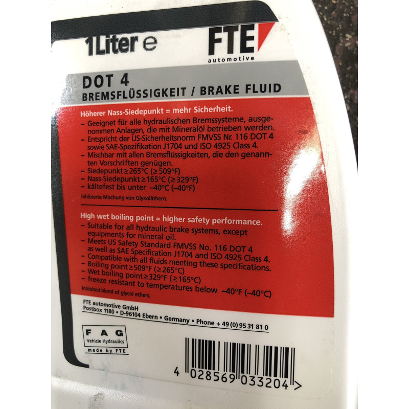 DOT4 FTE Liquide de frein