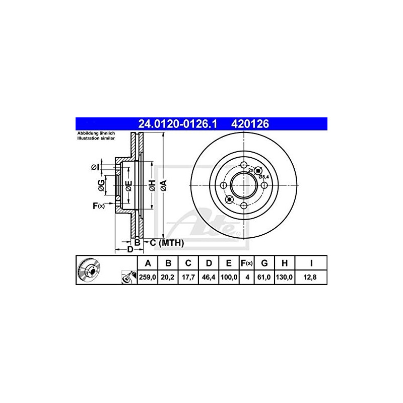 2x ATE Disque de frein pour RENAULT ESPACE II J/S63_ 25 B29_ ESPACE I J11_