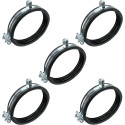 AERZETIX - C49876 - Lot de 5 Collier isophonique -support fixation avec joint - pour tuyau Ø 4'' - DIN EN 10111 - en acier zingu