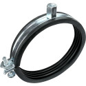 AERZETIX - C49876 - Lot de 5 Collier isophonique -support fixation avec joint - pour tuyau Ø 4'' - DIN EN 10111 - en acier zingu