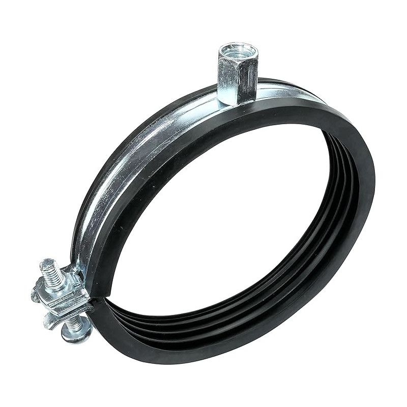 AERZETIX - C49876 - Lot de 5 Collier isophonique -support fixation avec joint - pour tuyau Ø 4'' - DIN EN 10111 - en acier zingu