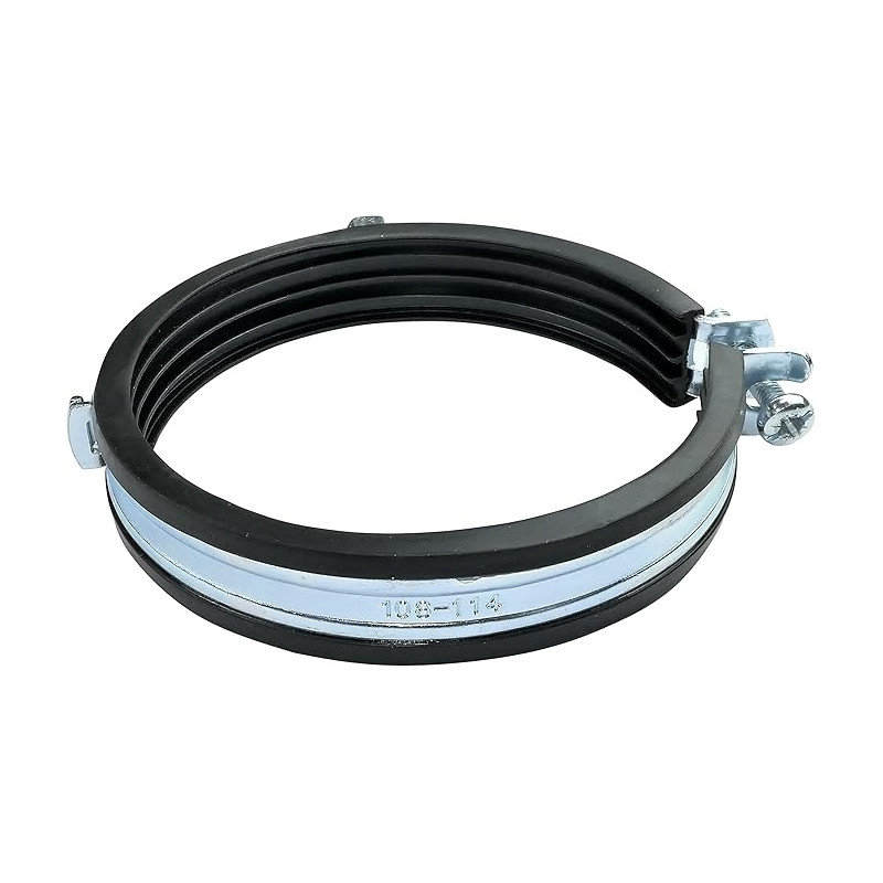 AERZETIX - C49876 - Lot de 5 Collier isophonique -support fixation avec joint - pour tuyau Ø 4'' - DIN EN 10111 - en acier zingu