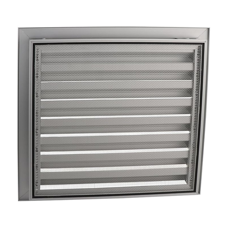 Grille d'aération Renson – lamelles de grille 30 x 30 cm | pour mur de fixation | avec moustiquaire | Aluminium Argent Anodisé