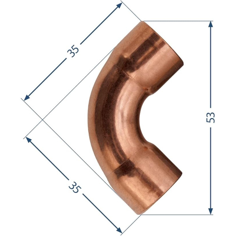 Sanitop-Wingenroth numéro de coude cuivre 5002 A, 90 °, 15 mm, lot de 10, 11392 2