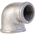 Sanitop-Wingenroth 13250 3 Coude en Fonte malléable N° 90, 1/2" x 3/8", avec 2 filetages Femelles, galvanisé, réduit, argenté, 1