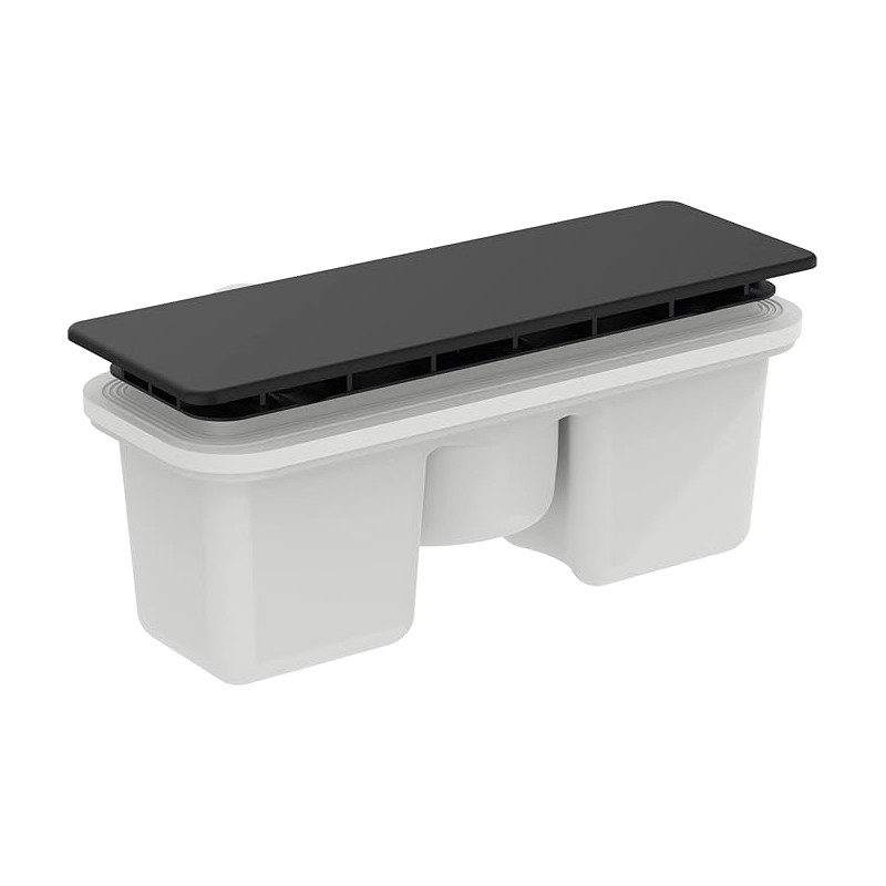 Ideal Standard Ultra Flat New Ensemble Bonde et Cache Bonde Rectangulaire pour Receveur de Douche Finition Noir mat T4493V3…