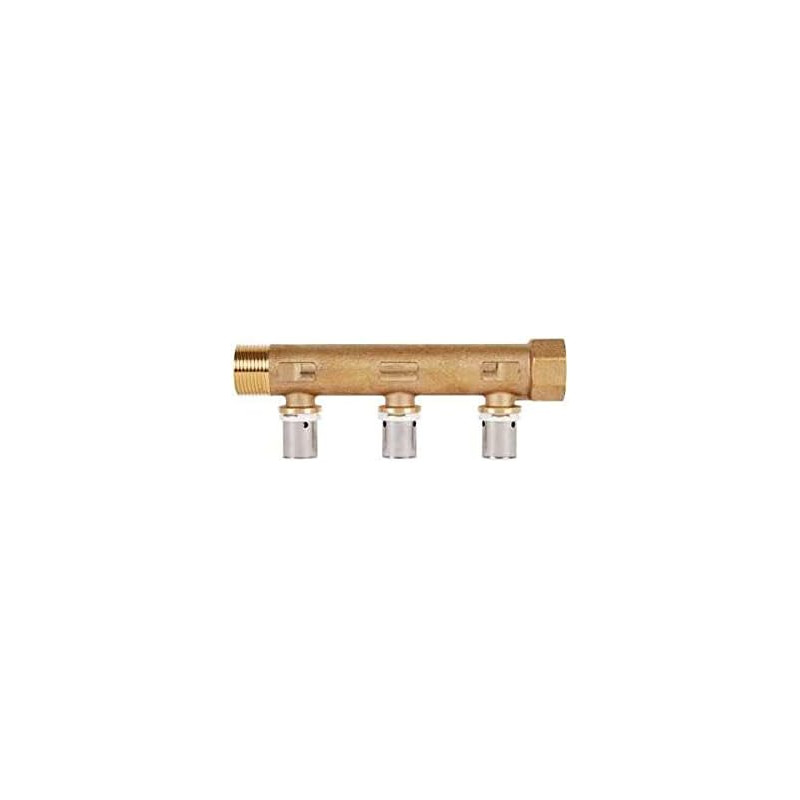 Collecteur avec raccords intégrés mâle-femelle 3/4“ radial à sertir - 4 dérivations - Diamètre PER 10 X 12 - PB tub