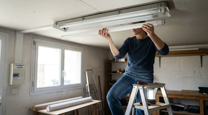 Remplacer un tube néon par un tube LED dans un luminaire